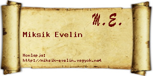 Miksik Evelin névjegykártya